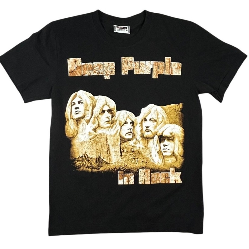 Vintage The Roxx Deep Purple In Rock Band Graphic T-Shirt Black Mens Medium‎